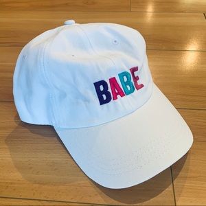 BABE white baseball hat cap